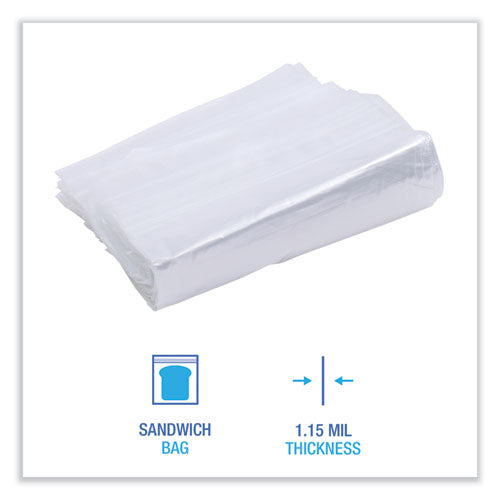 Reclosable Food Storage Bags, Sandwich, 6.5