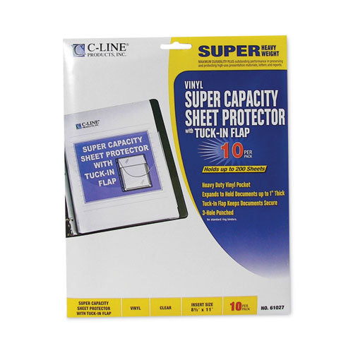 Super Capacity Sheet Protectors With Tuck-in Flap, 200