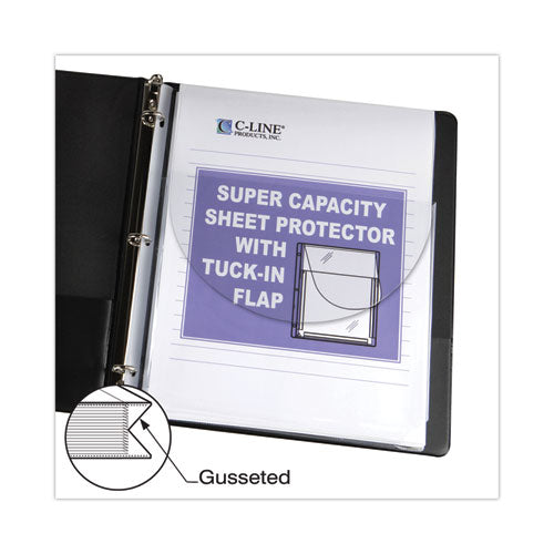 Super Capacity Sheet Protectors With Tuck-in Flap, 200