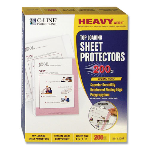 Heavyweight Polypropylene Sheet Protectors, Clear, 2