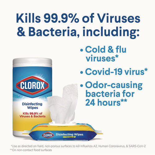 Disinfecting Wipes, 1-ply, 7 X 8, Fresh Scent, White, 35/canister, 12 Canisters/carton