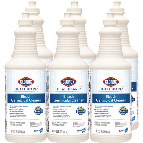 Bleach Germicidal Cleaner, 32 Oz Pull-top Bottle, 6/carton