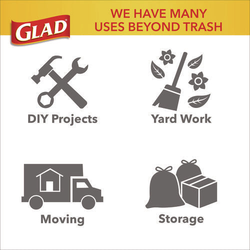 Forceflexplus Drawstring Large Trash Bags, 30 Gal, 1.05 Mil, 30