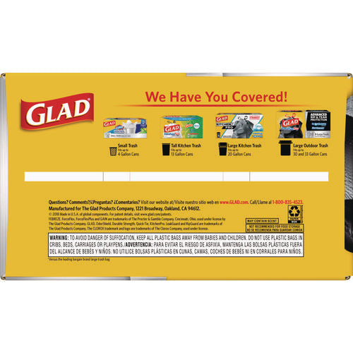 Forceflexplus Drawstring Large Trash Bags, 30 Gal, 1.05 Mil, 30