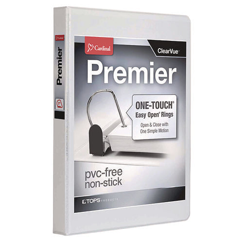 Premier Easy Open Clearvue Locking Slant-d Ring Binder, 3 Rings, 1
