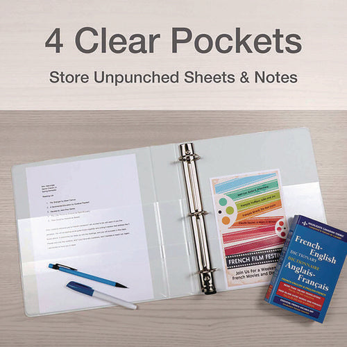 Premier Easy Open Clearvue Locking Slant-d Ring Binder, 3 Rings, 1