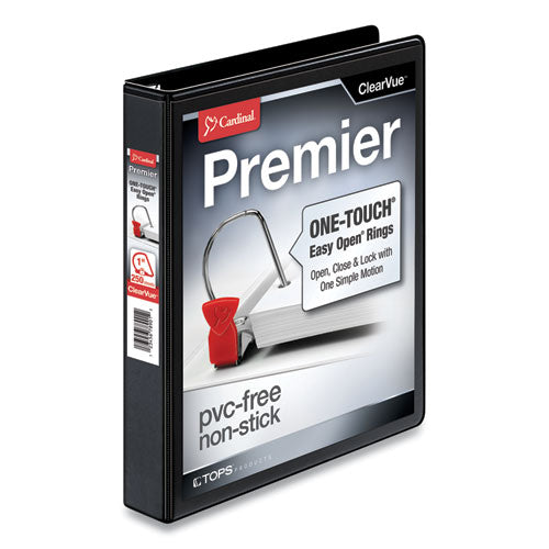 Premier Easy Open Clearvue Locking Slant-d Ring Binder, 3 Rings, 1