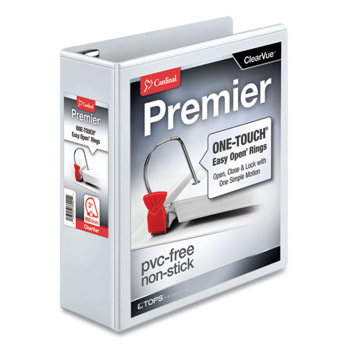 Premier Easy Open Clearvue Locking Slant-d Ring Binder, 3 Rings, 3