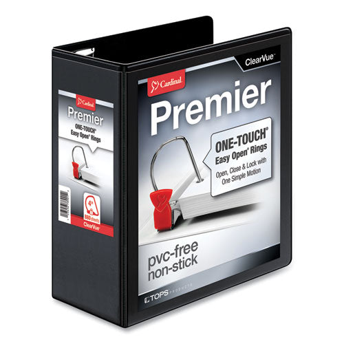Premier Easy Open Clearvue Locking Slant-d Ring Binder, 3 Rings, 4
