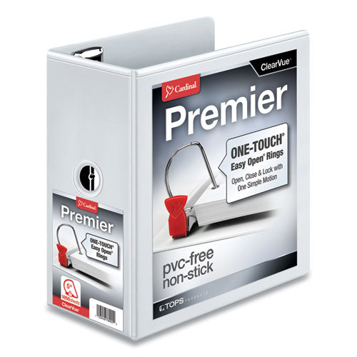 Premier Easy Open Clearvue Locking Slant-d Ring Binder, 3 Rings, 5