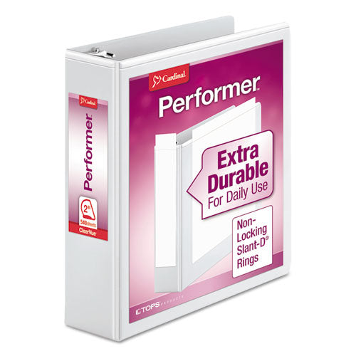 Performer Clearvue Slant-d Ring Binder, 3 Rings, 2