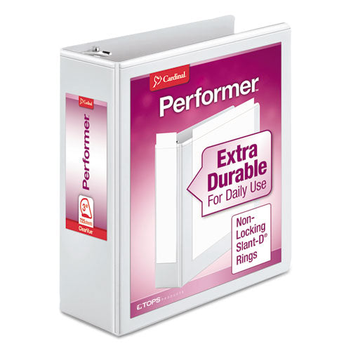 Performer Clearvue Slant-d Ring Binder, 3 Rings, 3