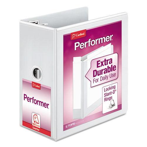 Performer Clearvue Slant-d Ring Binder, 3 Rings, 5