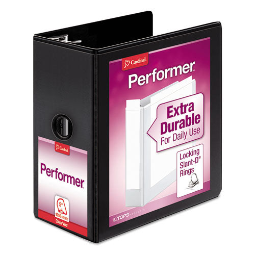 Performer Clearvue Slant-d Ring Binder, 3 Rings, 5