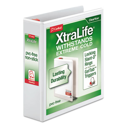 Xtralife Clearvue Non-stick Locking Slant-d Ring Binder, 3 Rings, 2