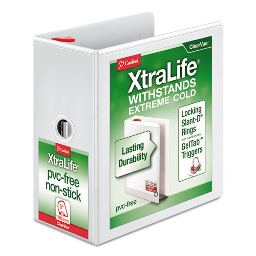 Xtralife Clearvue Non-stick Locking Slant-d Ring Binder, 3 Rings, 5