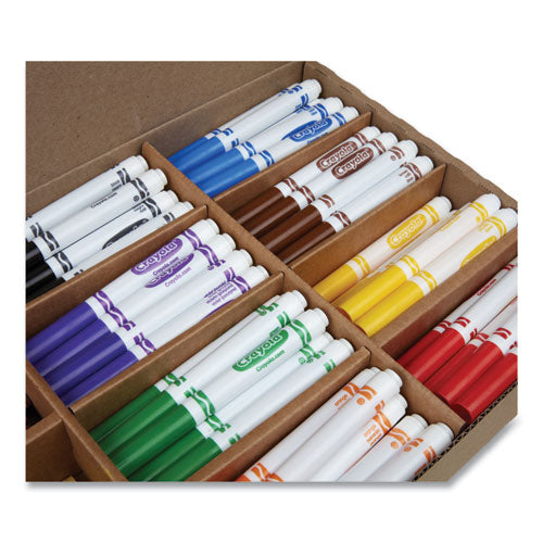 Crayons And Markers Combo Classpack, Eight Colors, 256/set