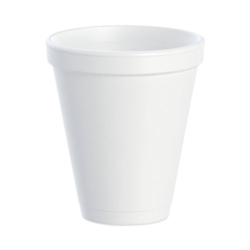 Foam Drink Cups, 12 Oz, Squat, White, 1,000/carton