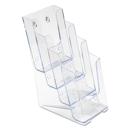 4-compartment Docuholder, Leaflet Size, 4.88w X 6.13d X 10h, Clear