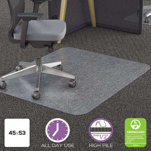 All Day Use Chair Mat - All Carpet Types, 45 X 53, Rectangle, Clear