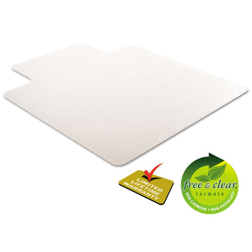 Rollamat Frequent Use Chair Mat, Med Pile Carpet, Flat, 45 X 53, Wide Lipped, Clear