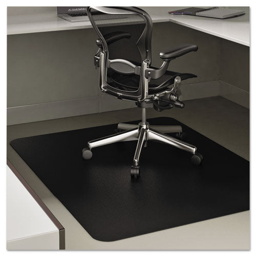 Economat All Day Use Chair Mat For Hard Floors, Flat Packed, 45 X 53, Black