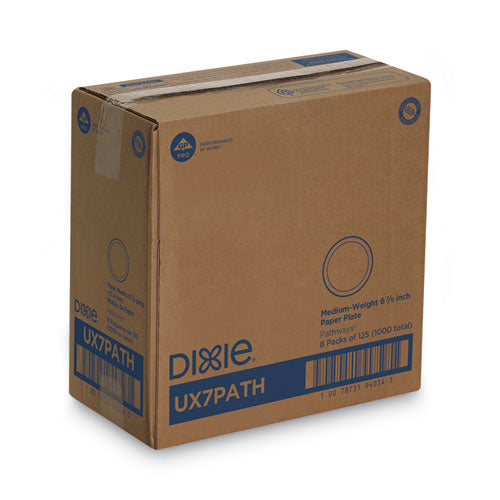 Pathways Soak-proof Shield Mediumweight Paper Plates, 6.87