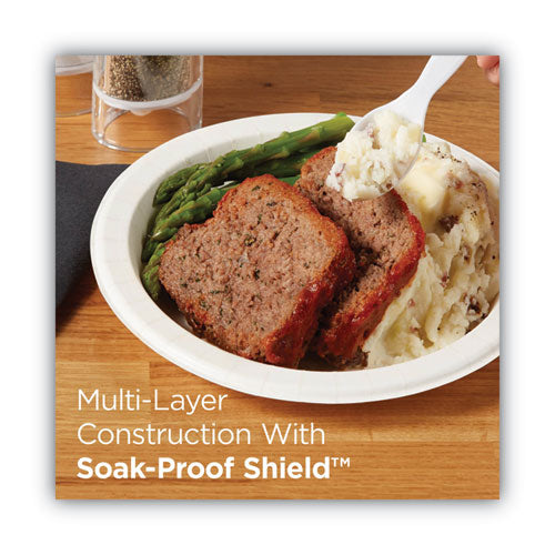 Pathways Soak-proof Shield Mediumweight Paper Plates, Wisesize, 6.87