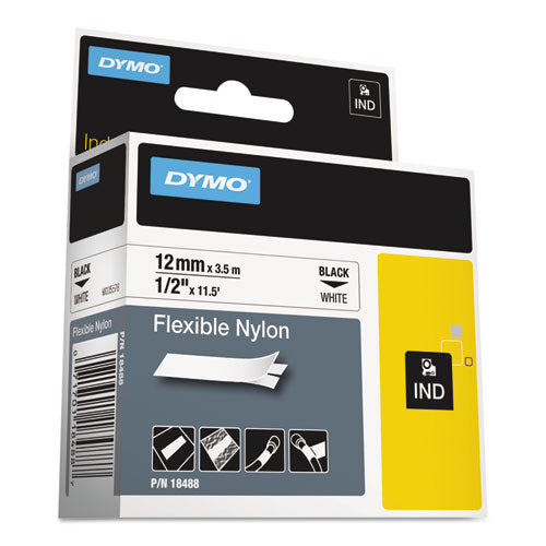 Rhino Flexible Nylon Industrial Label Tape, 0.5