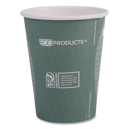 World Art Renewable And Compostable Hot Cups, 12 Oz, Gray, 50/pack, 20 Packs/carton