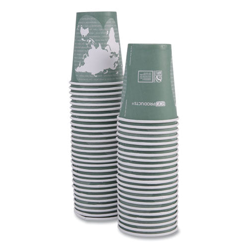 World Art Renewable And Compostable Hot Cups, 12 Oz, Gray, 50/pack, 20 Packs/carton