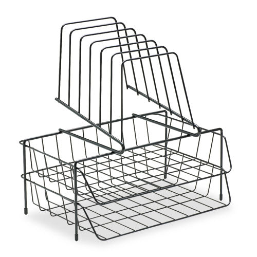 Wire Double Tray With Step File Sorter, 8 Sections, Letter Size Files, 13.88