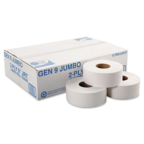 Jumbo Roll Bath Tissue, Septic Safe, 2-ply, White, 3.3