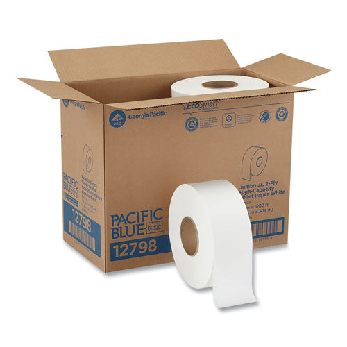 Jumbo Jr. Bathroom Tissue Roll, Septic Safe, 2-ply, White, 3.5