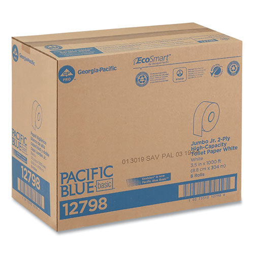 Jumbo Jr. Bathroom Tissue Roll, Septic Safe, 2-ply, White, 3.5
