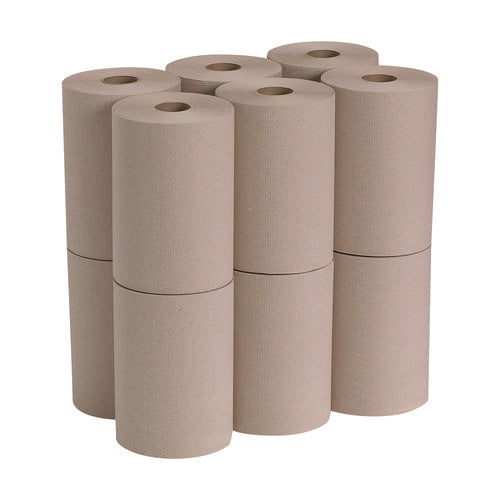 Pacific Blue Basic Nonperforated Paper Towels, 1-ply, 7.88 X 350 Ft, Brown, 12 Rolls/carton
