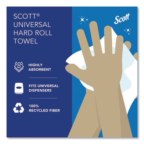 Essential 100% Recycled Fiber Hard Roll Towel, 1-ply, 8