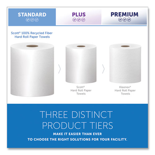 Essential 100% Recycled Fiber Hard Roll Towel, 1-ply, 8