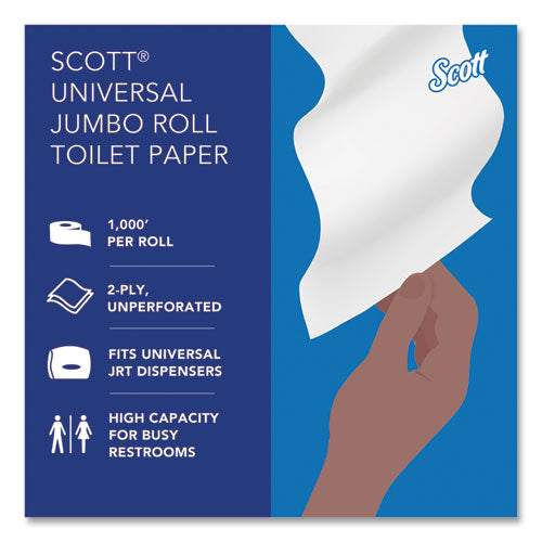 Essential Jrt Jumbo Roll Bathroom Tissue, Septic Safe, 2-ply, White, 3.55