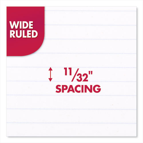Spiral Notebook, 3-hole Punched, 1-subject, Wide/legal Rule, Randomly Assorted Cover Color, (70) 10.5 X 7.5 Sheets