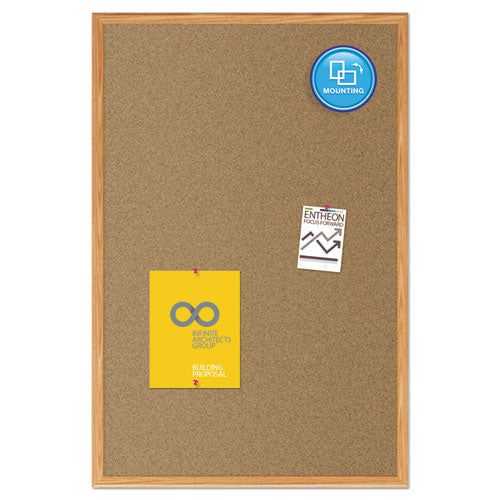 Economy Cork Board With Oak Frame, 48