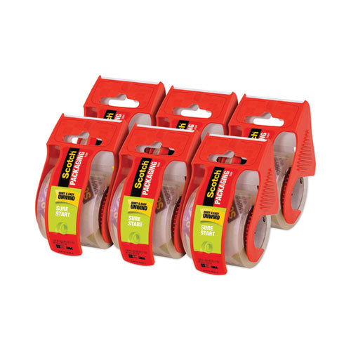 Sure Start Packaging Tape With Dispenser, 1.5