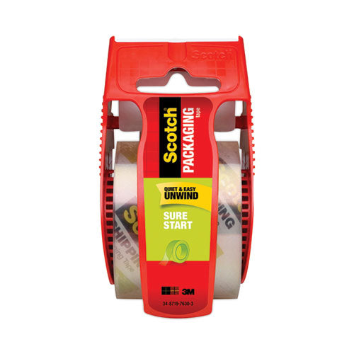 Sure Start Packaging Tape With Dispenser, 1.5