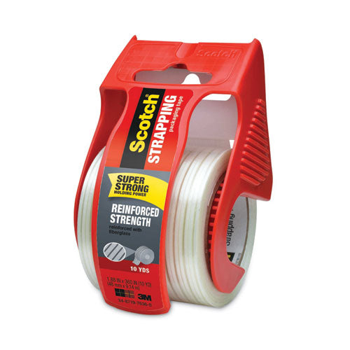 Reinforced Strength Shipping And Strapping Tape In Dispenser, 1.5