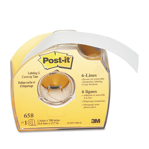 Labeling And Cover-up Tape, Non-refillable, Clear Applicator, 1