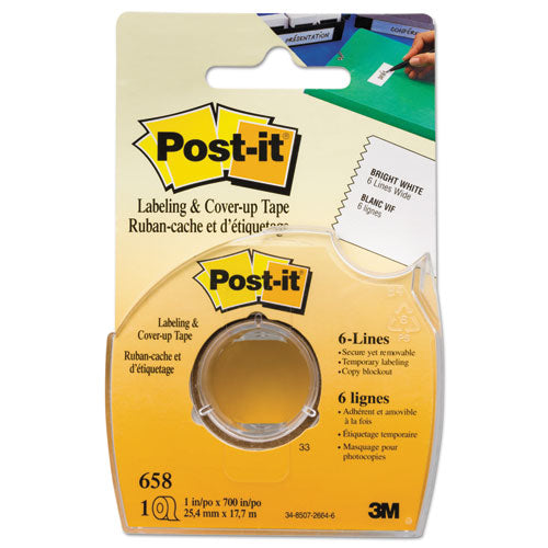 Labeling And Cover-up Tape, Non-refillable, Clear Applicator, 1