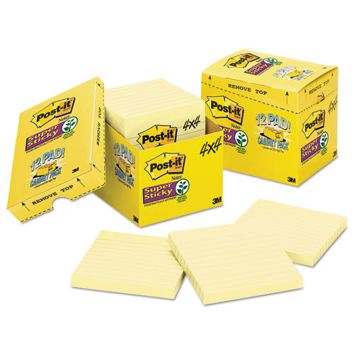 Pads In Canary Yellow, Cabinet Pack, Note Ruled, 4