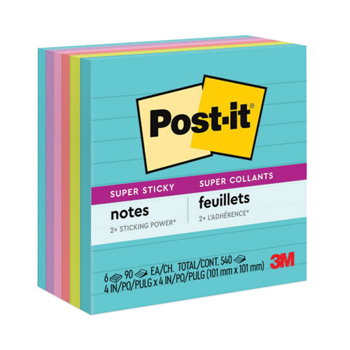 Pads In Supernova Neon Collection Colors, Note Ruled, 4