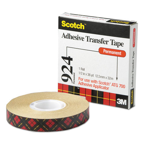 Atg Adhesive Transfer Tape, Permanent, Holds Up To 0.5 Lbs, 0.5