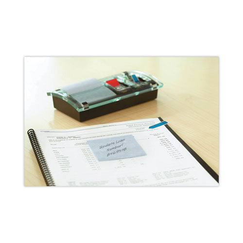 Note And Flag Dispenser, For 3 X 3 Pads, Black/clear, Includes 45-sheet Canary Super Sticky Pop-up Pad; (50) 1